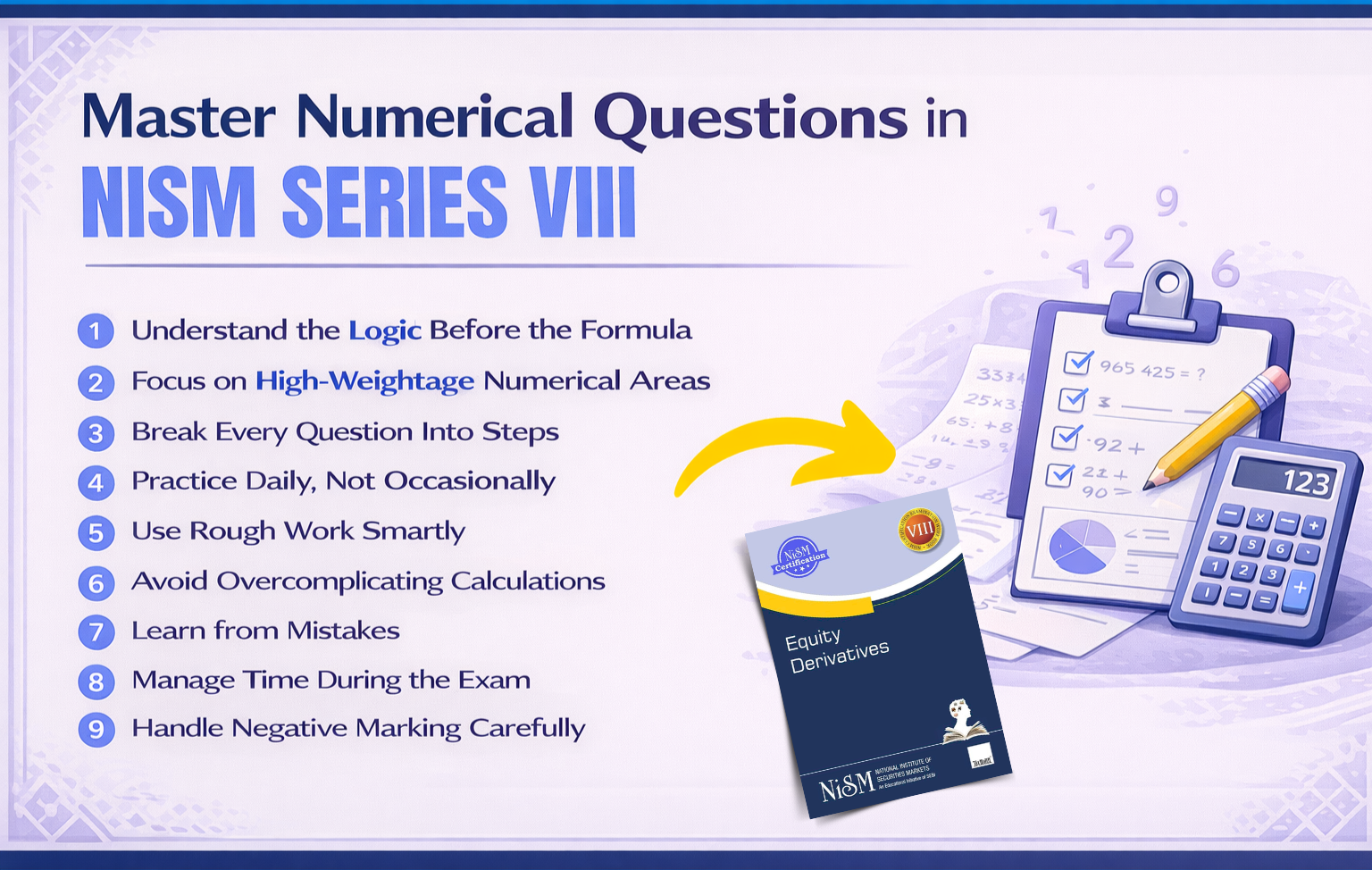 Master Numerical Questions in NISM Series VIII infographic